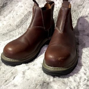 Mens Wolverine leather steel toe work boot. US size 11.